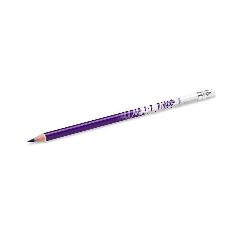 Creioane de colorat BIC Kids Evolution Illusion, cu radiera, 12 culori