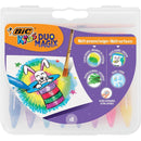 Creioane cerate multifunctionale BIC Kids DuoMagix, efect de acuarela, pensula inclusa, 8 culori