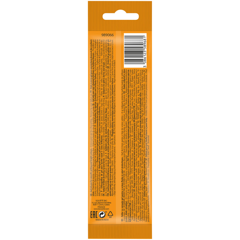 Pix cu gel BIC Gelocity Stic, 0.5 mm, albastru, 2 bucati
