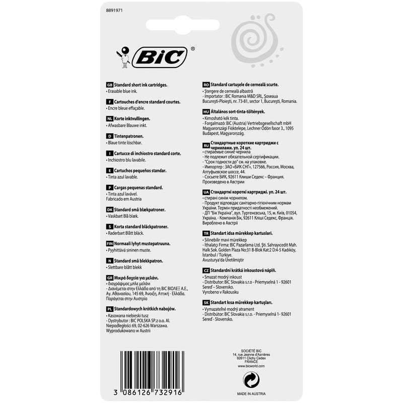 Rezerve stilou BIC, albastru, 24 bucati