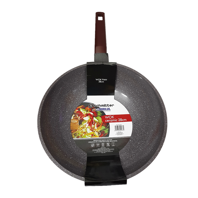Schmitter Tigaie wok cu interior ceramic 28 cm