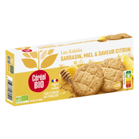 Cereal Bio Biscuiti cu unt, miere si aroma de lamaie, 132g