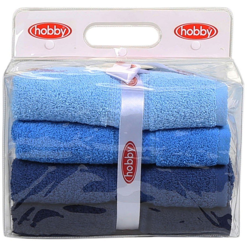 Set prosoape de baie Rainbow Blue, 4 bucati, 50 x 90 cm