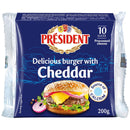 President Branza topita Cheddar burger, felii 200g