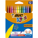 Creioane cerate plastifiate BIC Kids Plastidecor, 12 culori