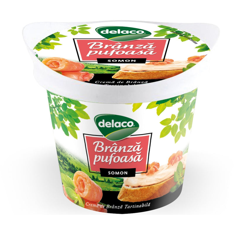 Delaco branza pufoasa cu somon 140g