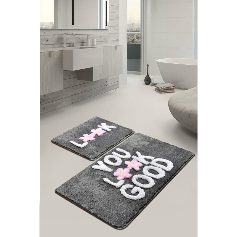 Chilai Set 2 covorase de baie Look, gri