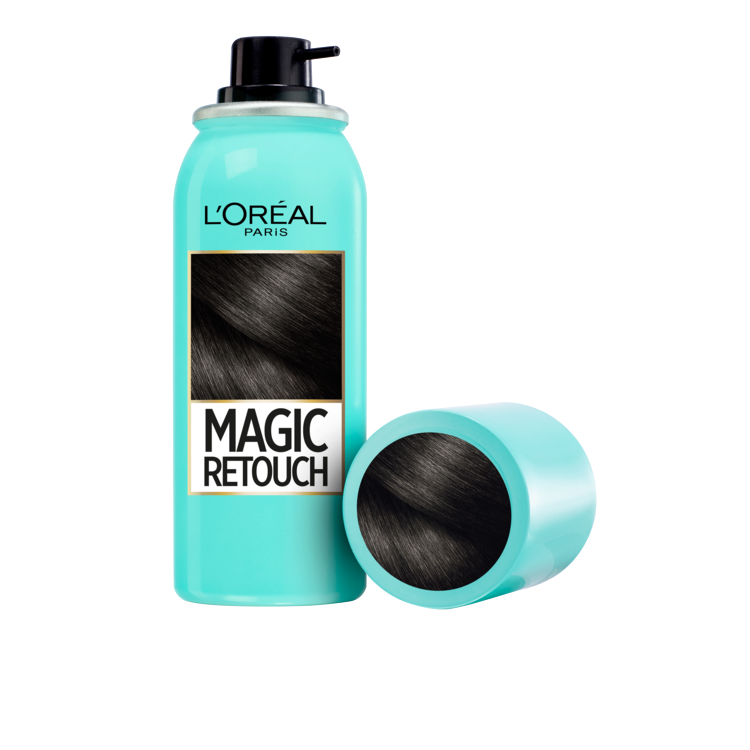 Spray instant LOreal Paris Magic Retouch pentru camuflarea radacinilor crescute intre colorari 1Negru 75 ml