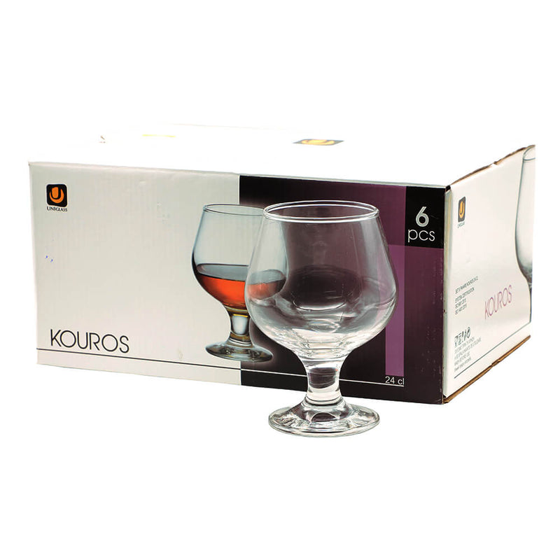Set pahare pentru coniac Uniglass Kouros, 240 ml, 6 bucati