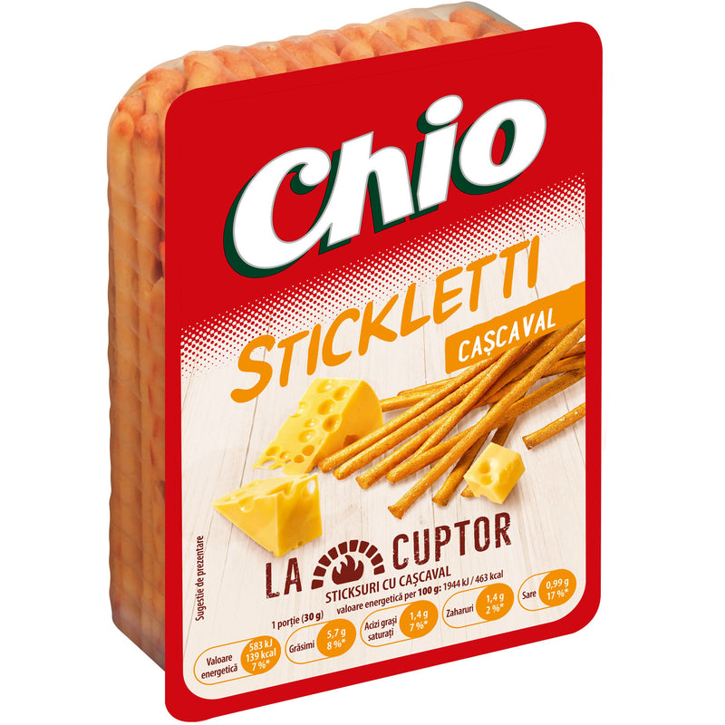 Sticks cu aroma de cascaval Stickletti 80g Chio
