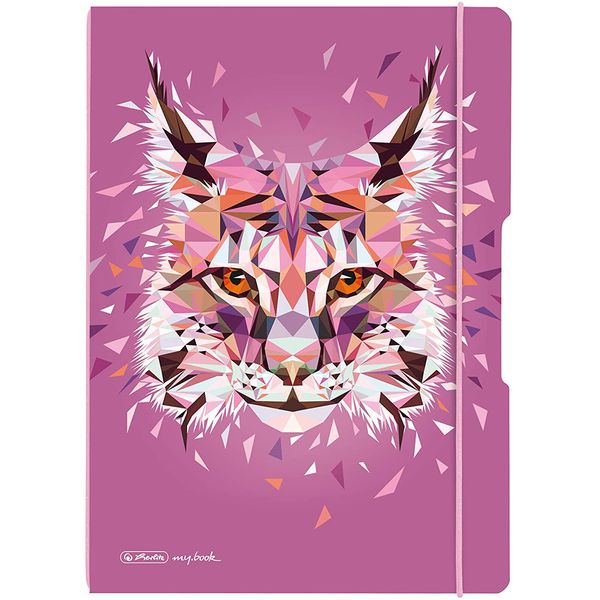 Herlitz Caiet my.book Flex A4 2x40 file, dictando+patratele, motiv Wild Animals Lynx