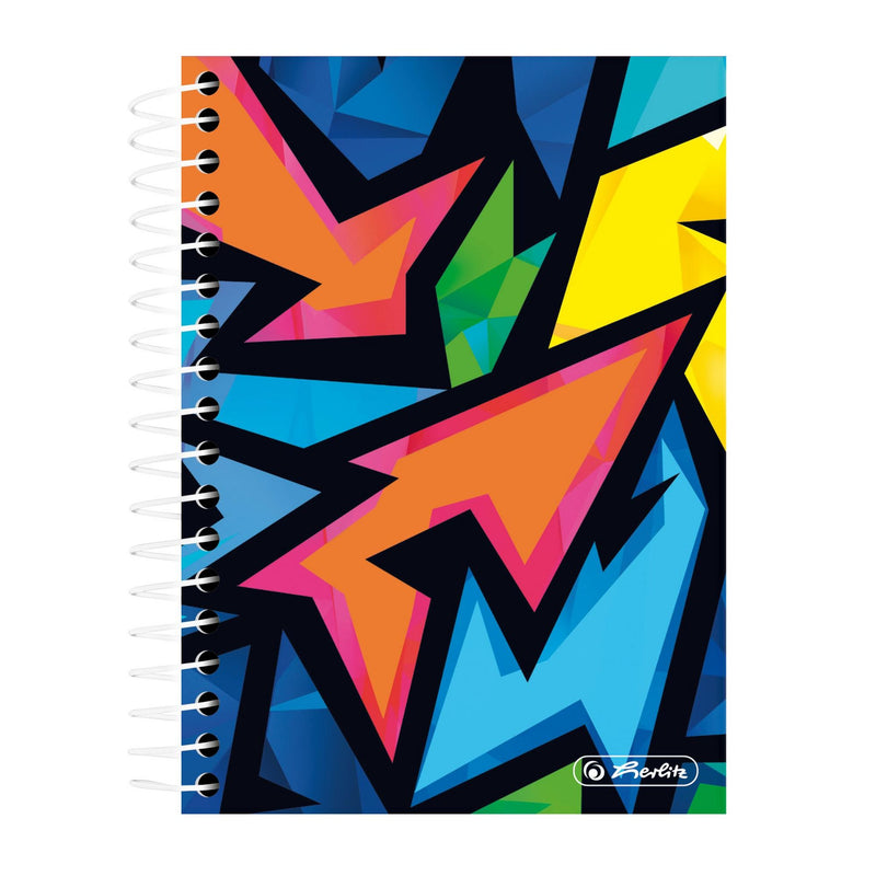 Herlitz Caiet de matematica cu spirala 10x14cm, 200 file, motiv Neon Art
