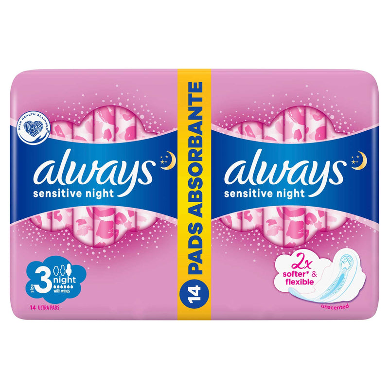 Absorbante Always Ultra sensitive night duo pack 14 buc