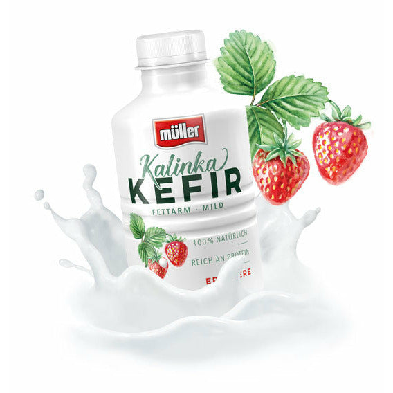 Muller Kalinka Kefir cu capsuni 500g