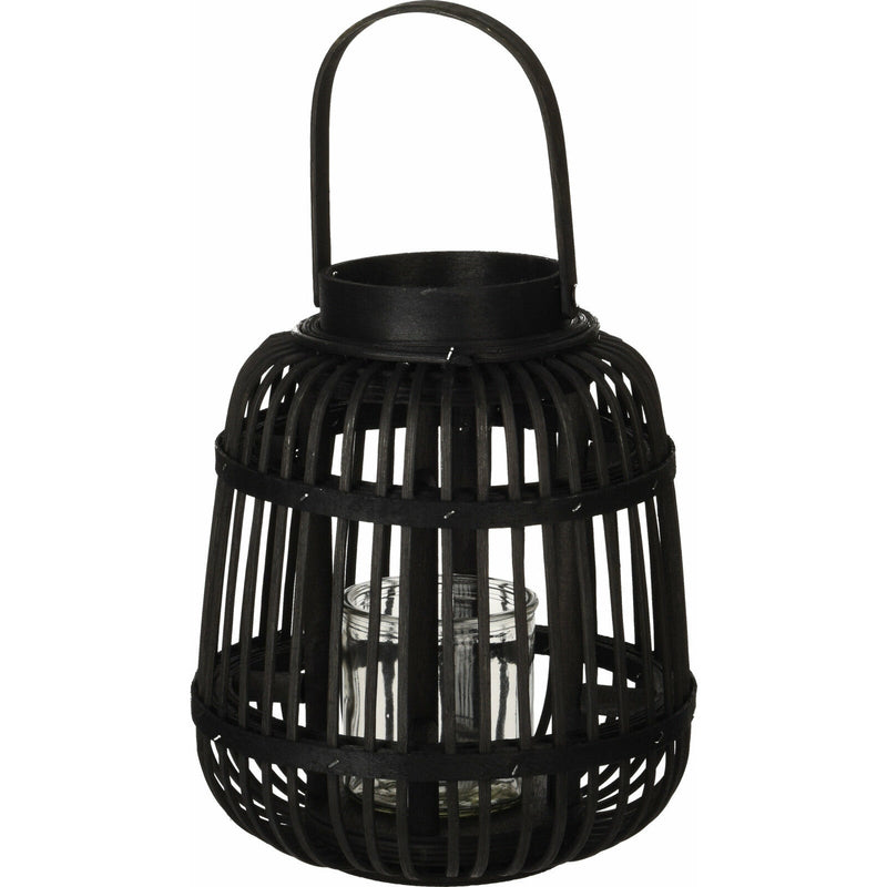 Felinar din bambus 24x19cm, negru