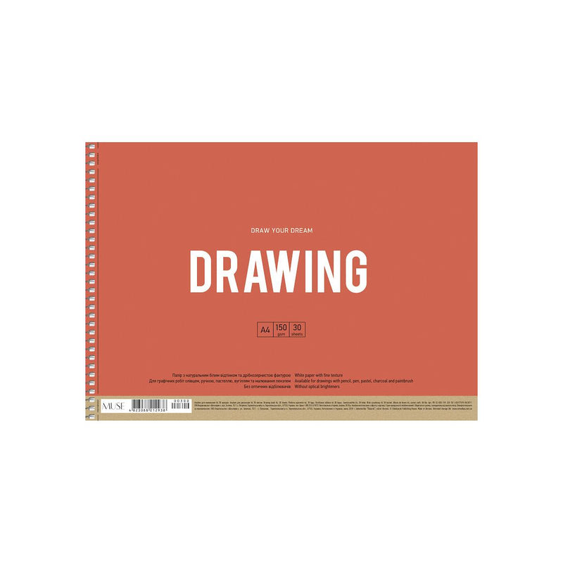 Bloc de desen cu spira A4, 30 file, 150g/mp, coperta diverse culori