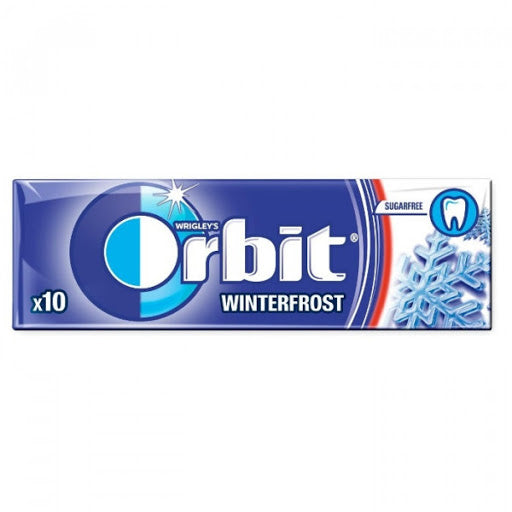 Orbit Winterfrost Guma de mestecat cu aroma de menta si mentol, 10 drajeuri, 14g