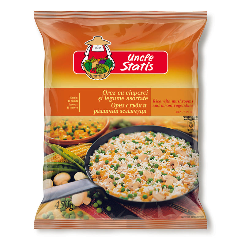 Uncle Statis Orez cu ciuperci si legume asortate, 450 g