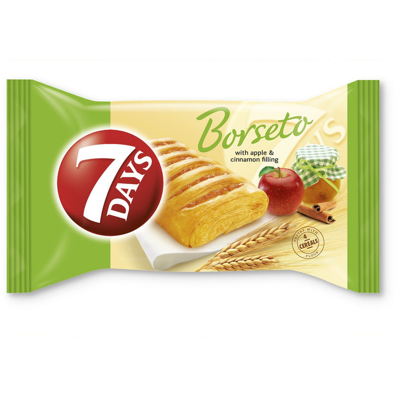 7 Days Borseto produs de patiserie cu umplutura de mere si scortisoara  80 gr.