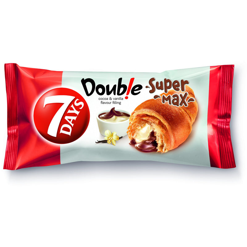 7Days Double s Max croissant cu cacao si vanilie 110g.