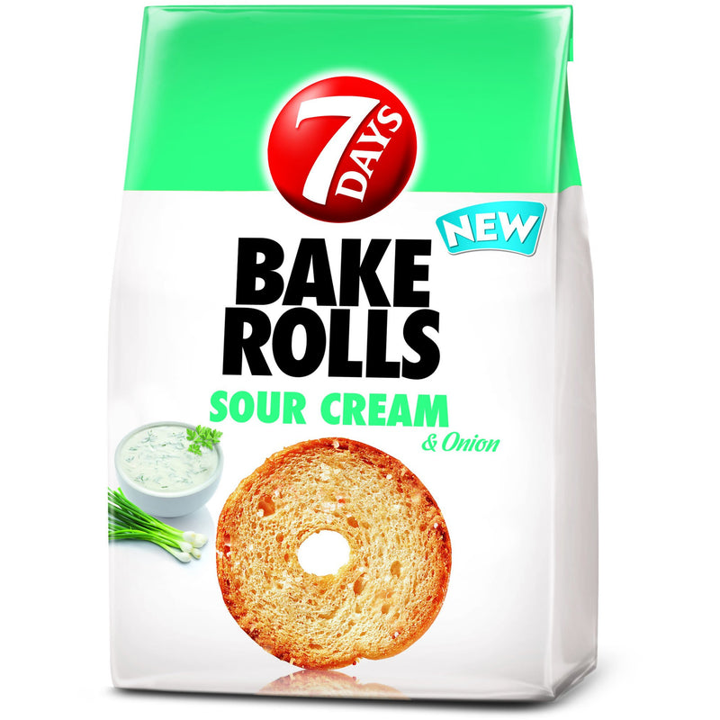 7 Days Bake Rolls rondele de paine crocanta cu aroma de smantana si ceapa 80gr