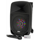 Boxa portabila iluminata LED Party-8LED, 70W RMS, USB/SD/BT/FM, negru