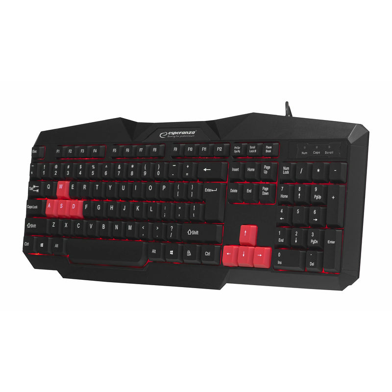 Tastatura Gaming Esperanza EGK201R Tirions, USB, negru/rosu