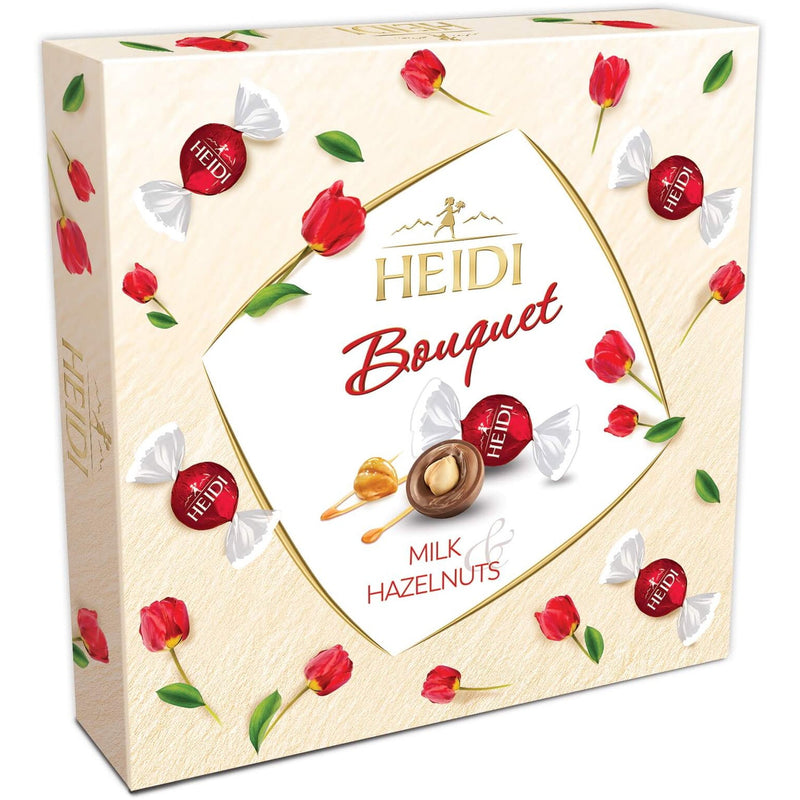 Heidi Bouquet Praline din ciocolata cu lapte si umplutura de alune de padure caramelizate 220g