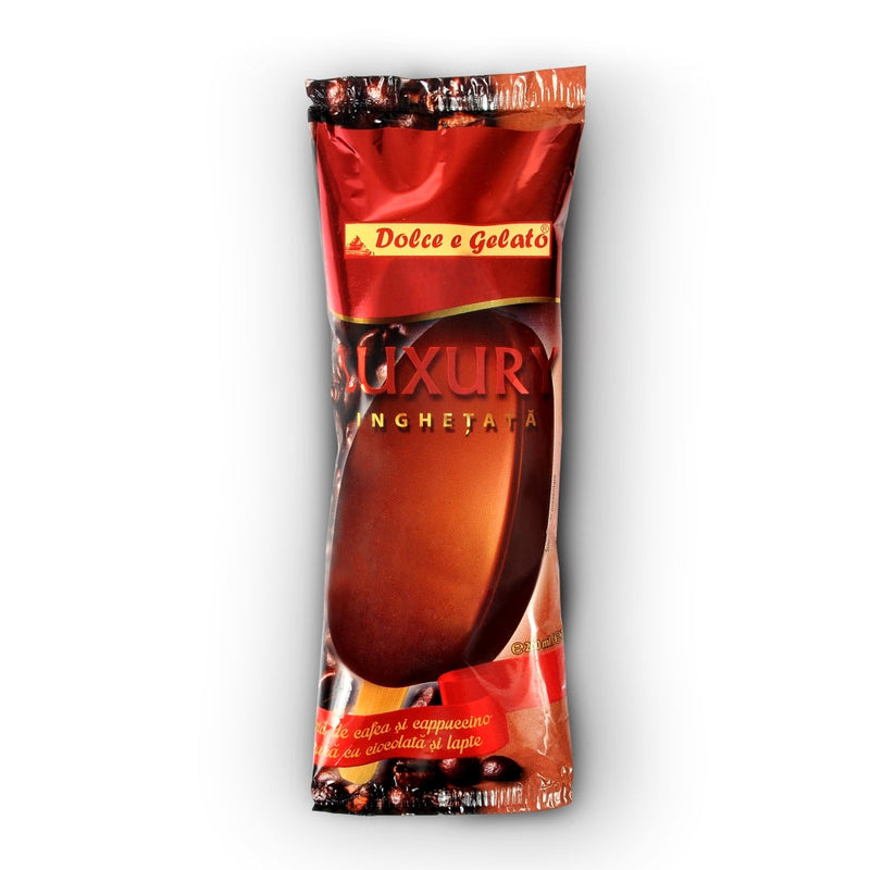 Dolce e Gelato Luxury Inghetata cu aroma de cafea si cappuccino si glazura cu ciocolata si lapte 200ml