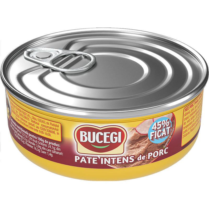 Bucegi Pate intens de porc 45% ficat, 120g