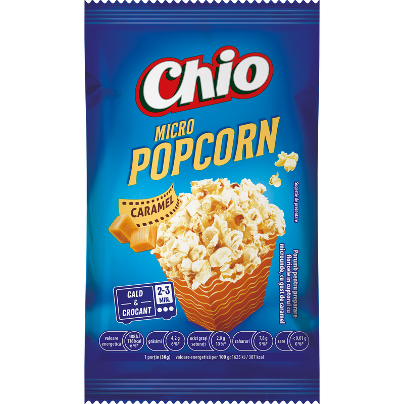 Chio popcorn pentru microunde cu aroma caramel 90g