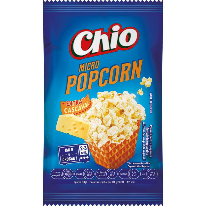 Chio Popcorn pentru microunde cu aroma de cascaval 80g