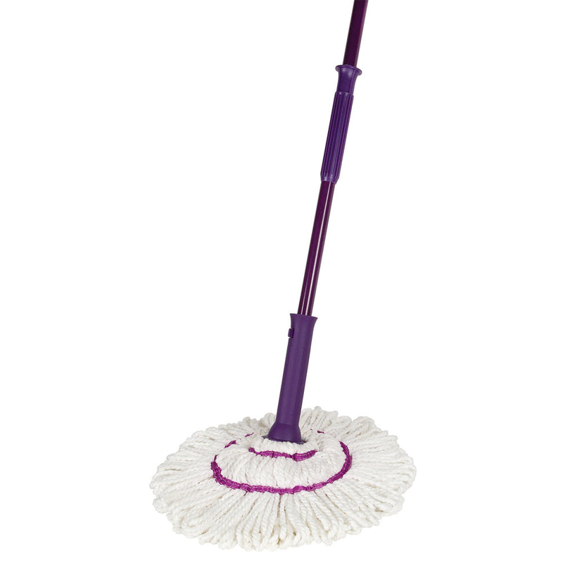 Oti Mop din microfibra Click-Click cu coada metalica si sistem de stoarcere, 130cm