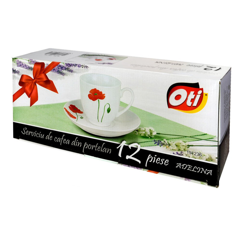 Oti Serviciu de cafea din portelan 12 piese, model Adelina