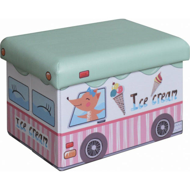 Taburet pliabil pentru copii cu spatiu de depozitare Ice Cream