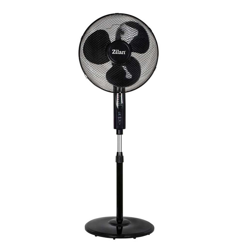 Ventilator cu picior si telecomanda Zilan ZLN-1204, 50W, 40 cm, timer, negru