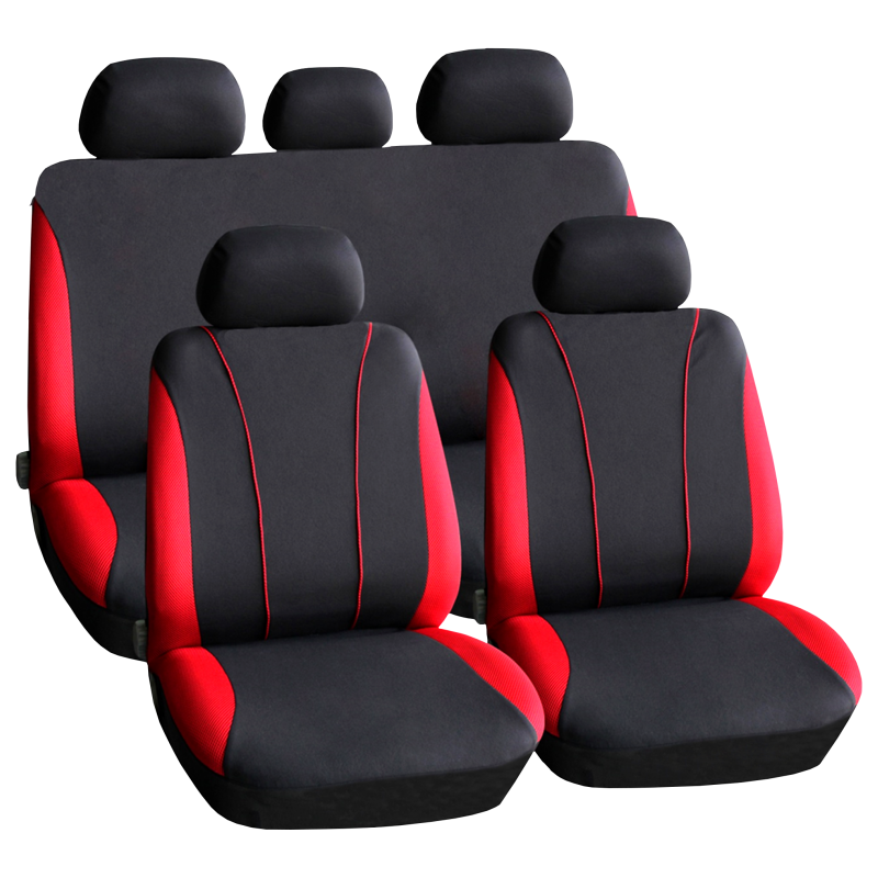 Carguard Set huse auto universale, 9 piese, model V-Style, rosu