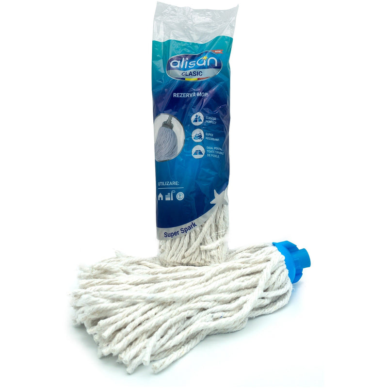 Rezerva mop din bumbac 200g, alb