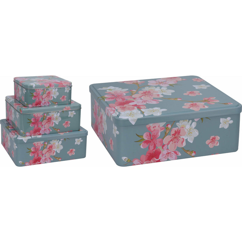 Set cutii metalice pentru depozitare biscuiti, 3 bucati