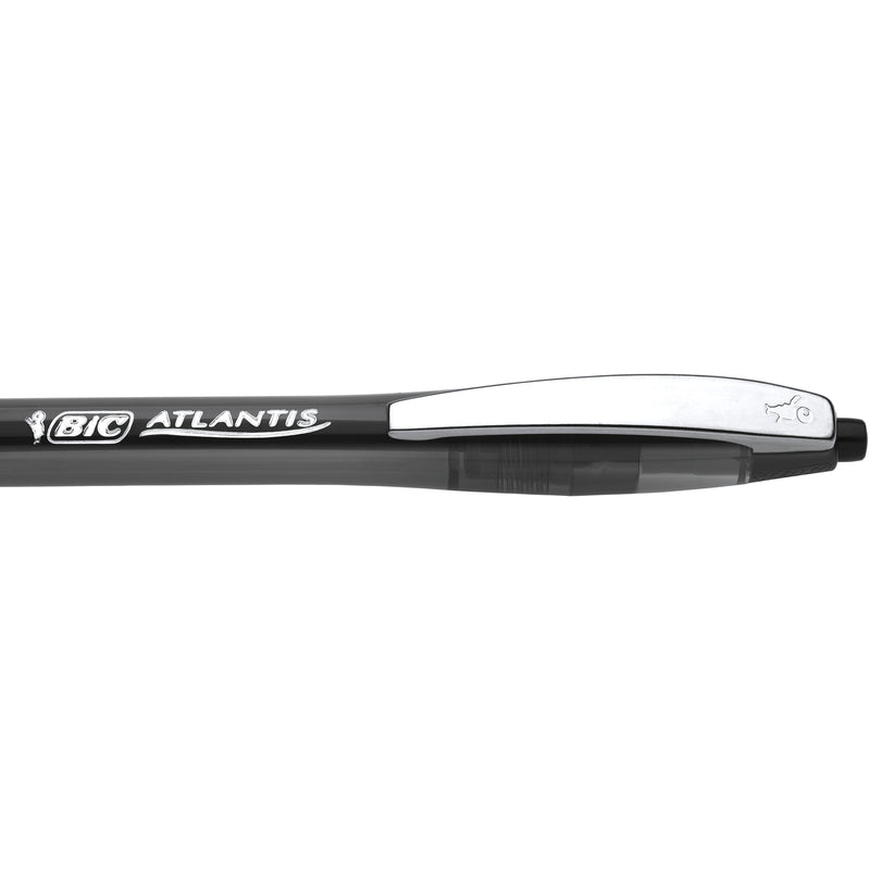 Pix retractabil BIC Atlantis Soft, 1.0 mm, negru, 1 bucata