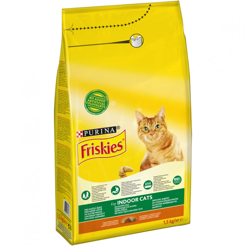 Friskies Indoor Hrana uscata pentru pisicile de apartament cu pui si legume, 1.5 kg