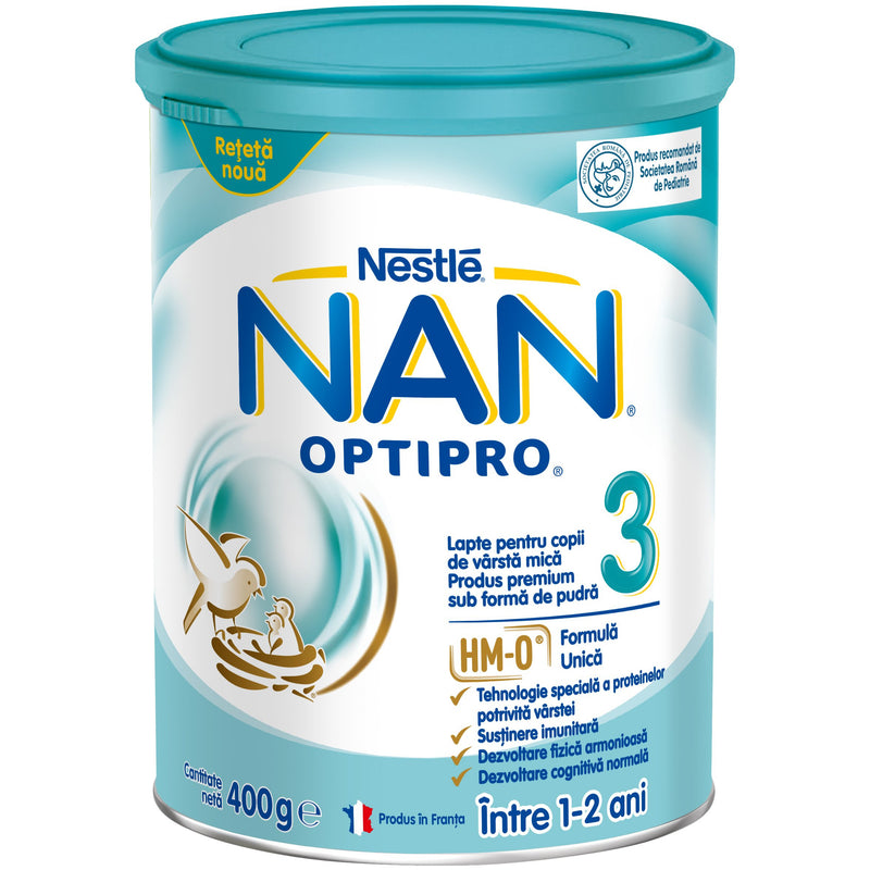 Lapte pentru copii de varsta mica Nestlé © NAN OPTIPRO 3 HM-O, intre 1-2 ani, 400g