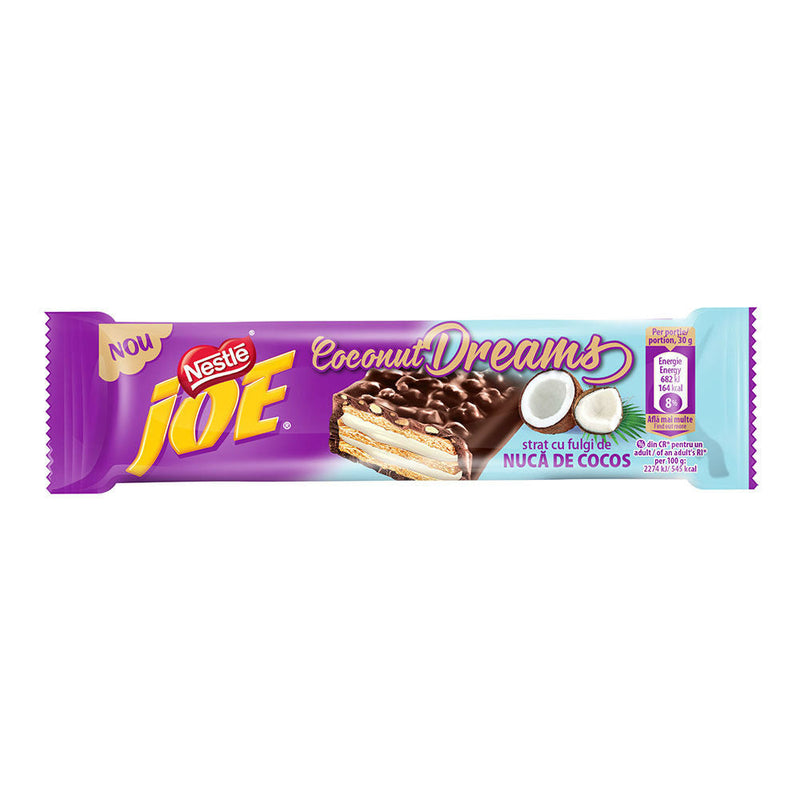 Joe Coconut Dreams napolitana cu crema de nuca de cocos, fulgi de cocos si invelis de ciocolata 30g