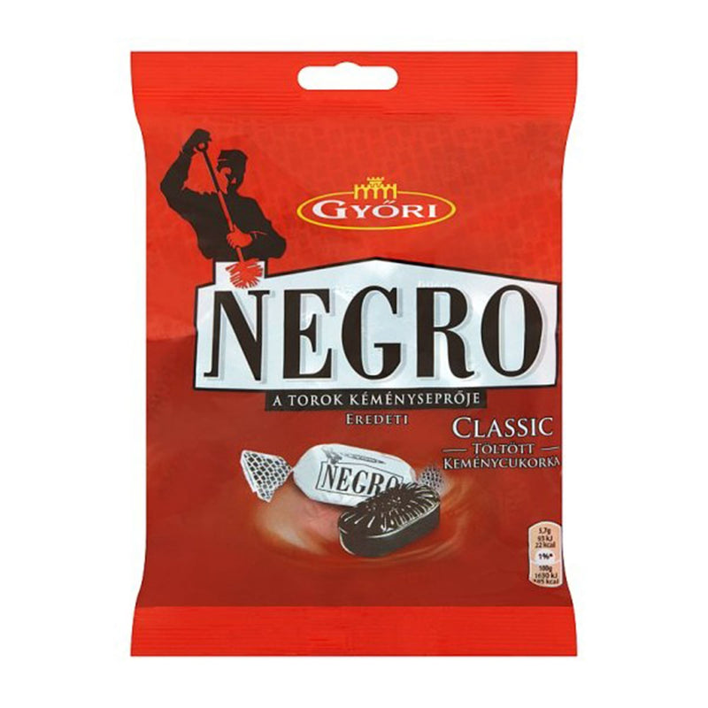 Gyori Negro Classic Bomboane tari umplute cu sirop cu aroma de anason și mentol 79g