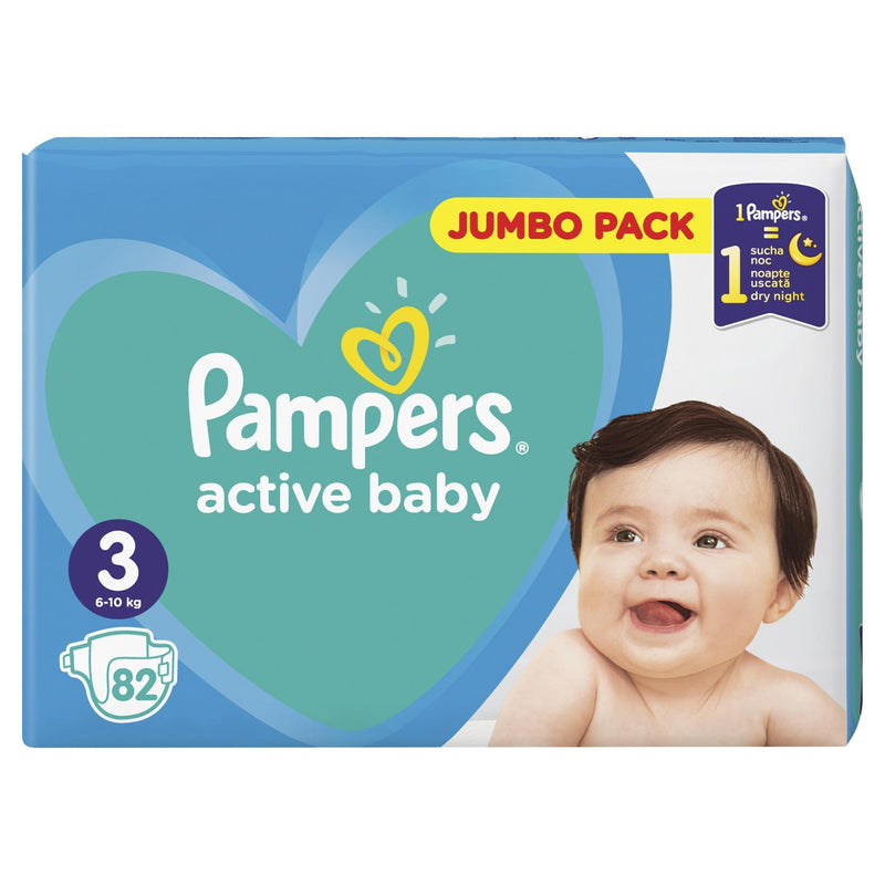 Scutece Pampers Active Baby 3 Midi Jumbo Pack 82 buc