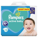 Pampers Active Baby Diapers 4+ Giant Pack 70 pcs
