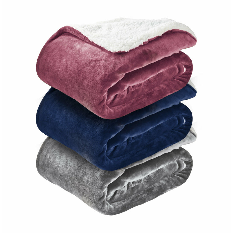 Patura flanel cu blanita 150x200 cm, culori asortate