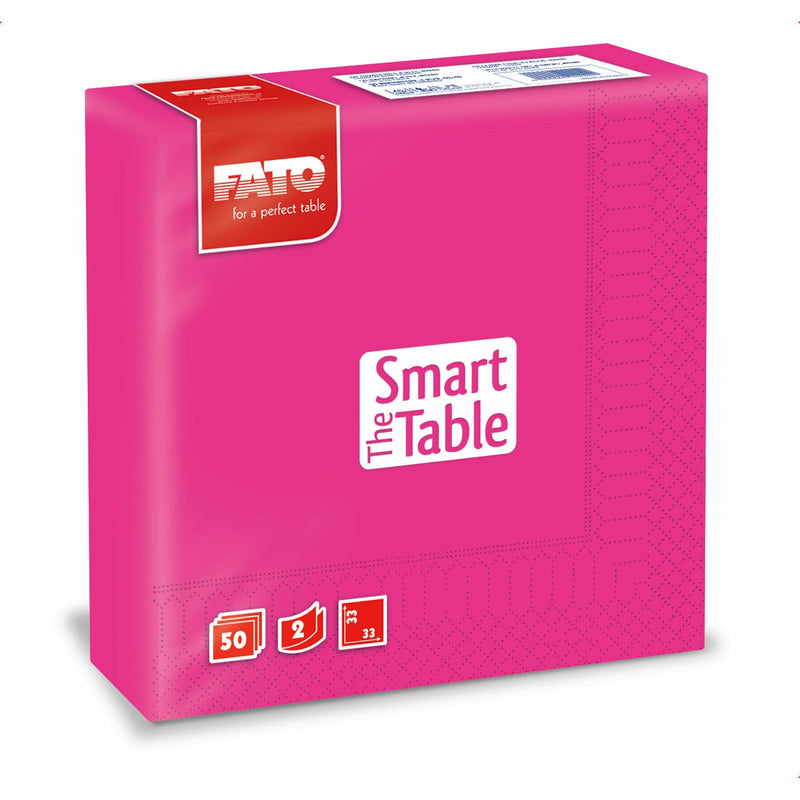 Servetele Fato Smart Table, 33x33 cm, 2 straturi, culoare fucsia, 50 buc/set
