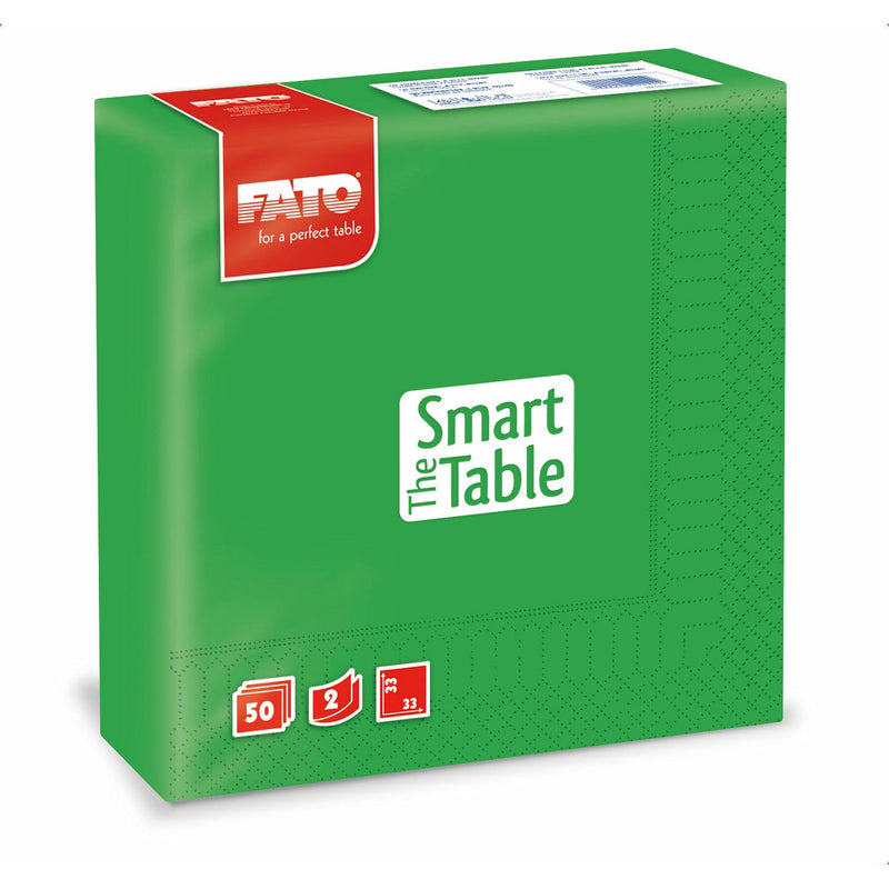 Servetele Fato Smart Table, 33x33 cm, 2 straturi, culoare verde smarald, 50 buc/set