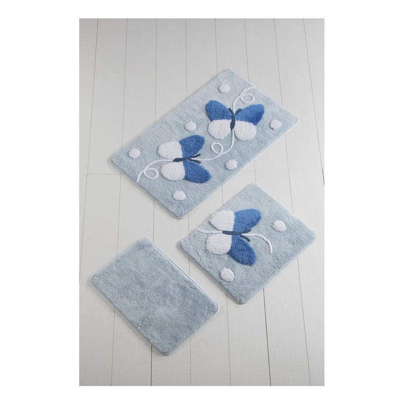 Chilai Home by Alessia Set covorase baie Mari Blue, 3 piese, 359CHL3119